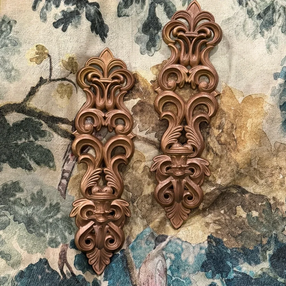 SCONCE Set (2) Burwood Homco Wall Hanging Candle Holders Ornate